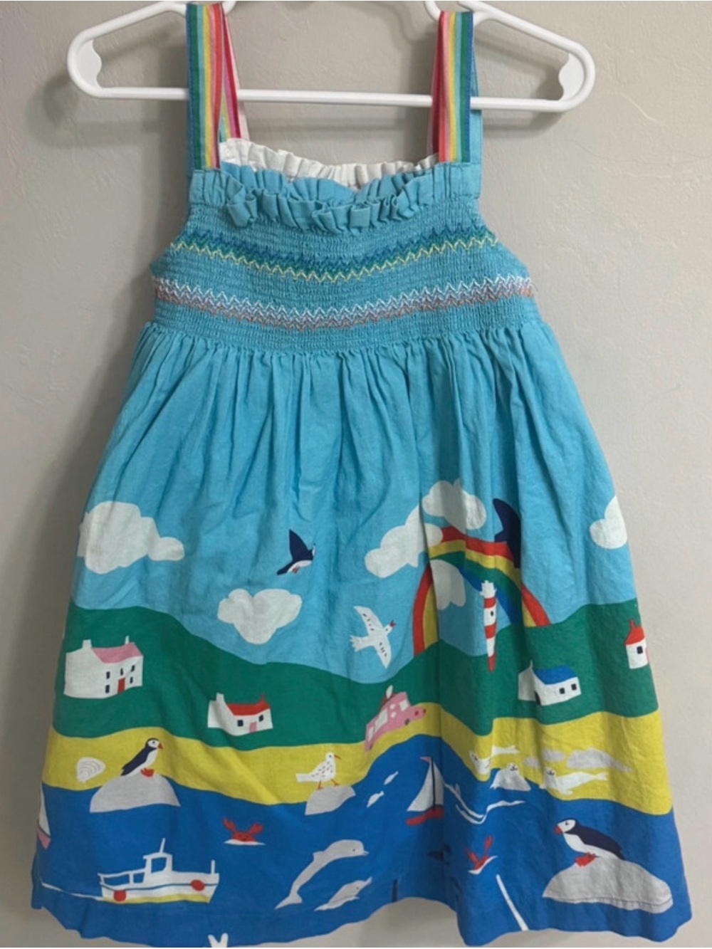 Mini Boden beach/sea life smocked summer dress bundle